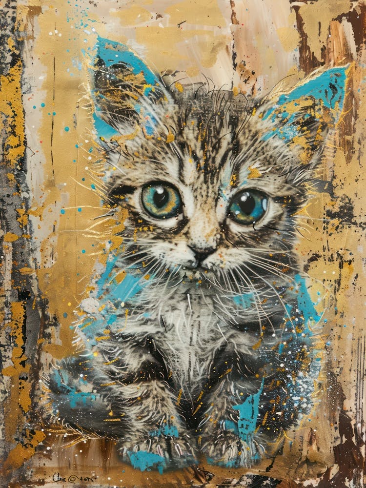 Kitten Gold Effect Collage 1