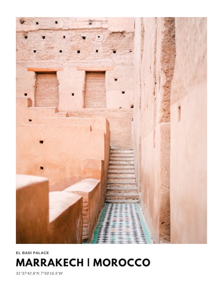 Coordinates Poster Marrakech Morocco 2