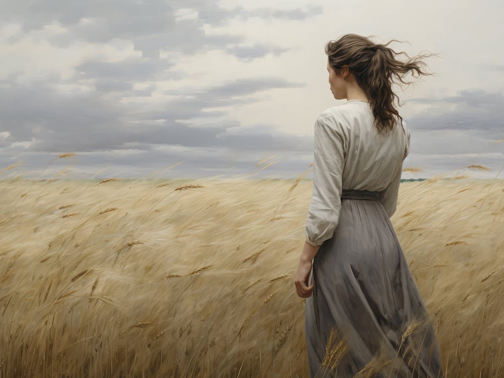 Looking Out Over Farm Painting