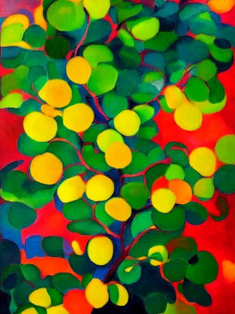 Feijoa Fruit Vibrant Matisse Inspired Painting Fruit