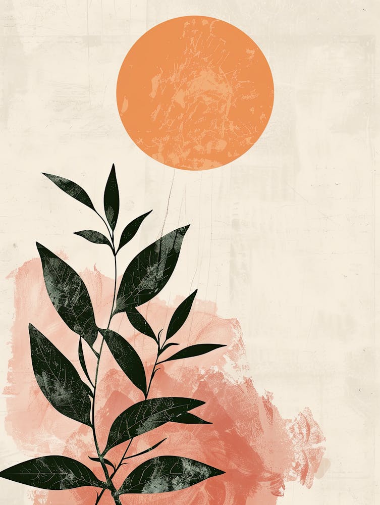 Orbiting Horizons In Celestial Abstraction Mid-Century-Stil