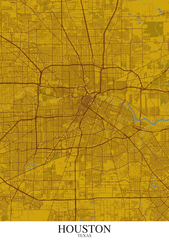 Houston Texas Yellow Blue