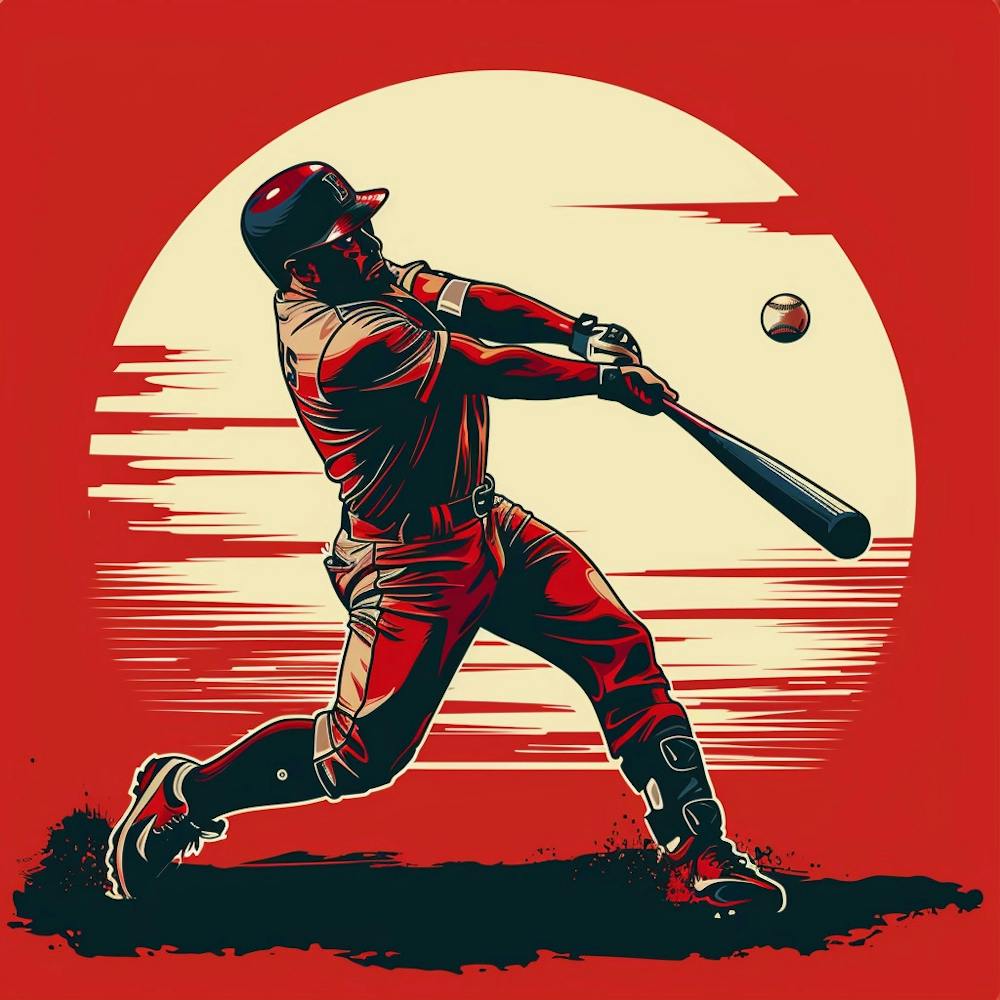 Baseball Player Swinging A Bat 2