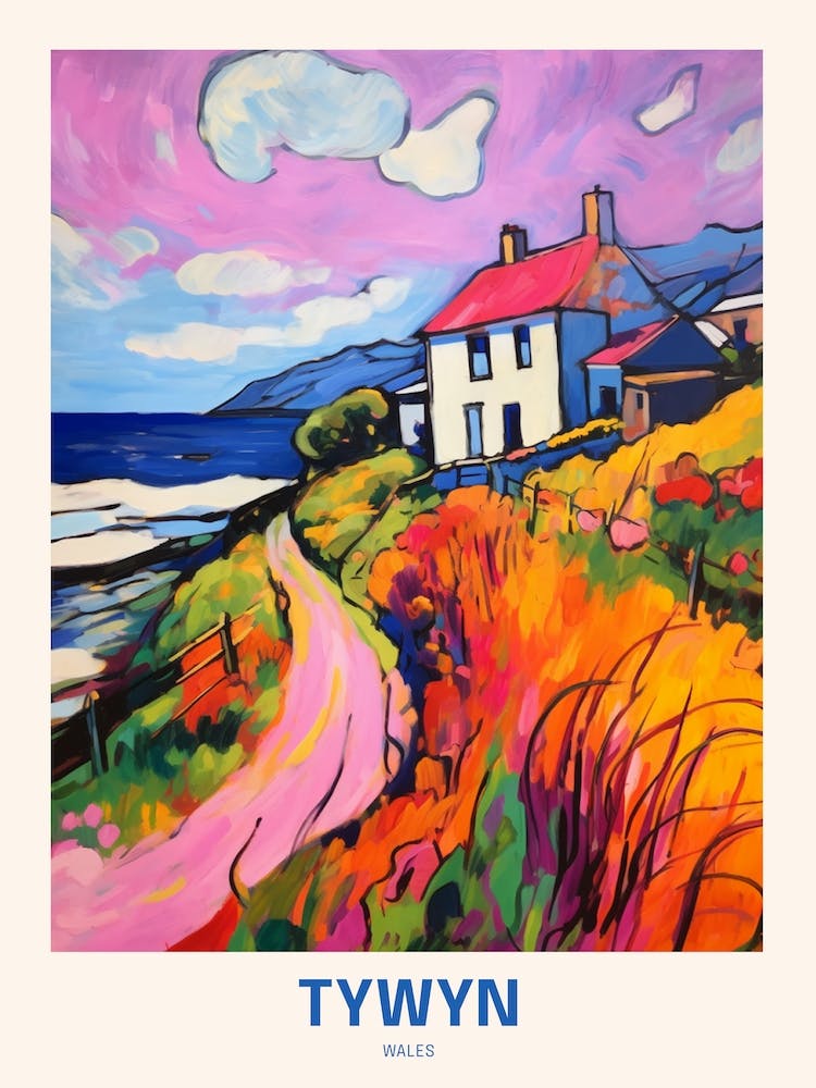 Tywyn Wales Uk Travel Poster