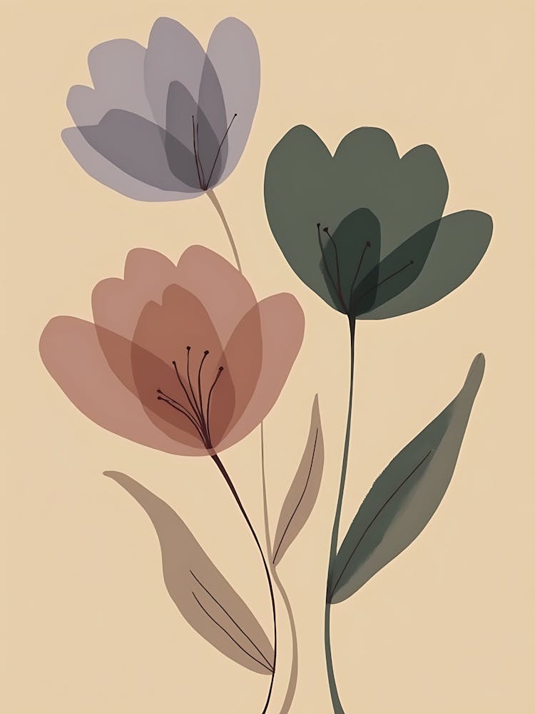 Composition Florale Sereine à l'Aquarelle