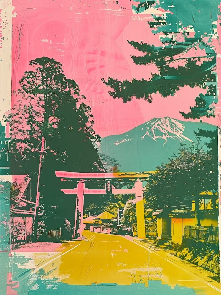 Fujikawaguchiko Japan Duotone Silkscreen 4