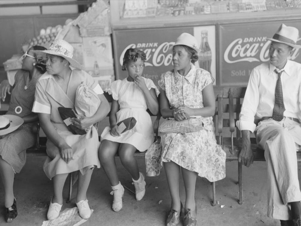 People Waiting At Streetcar Terminal For Cars, Oklahoma City, Oklahoma By Russell Lee