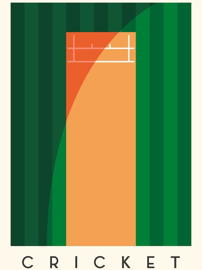 Cricket Minimalist Illustration