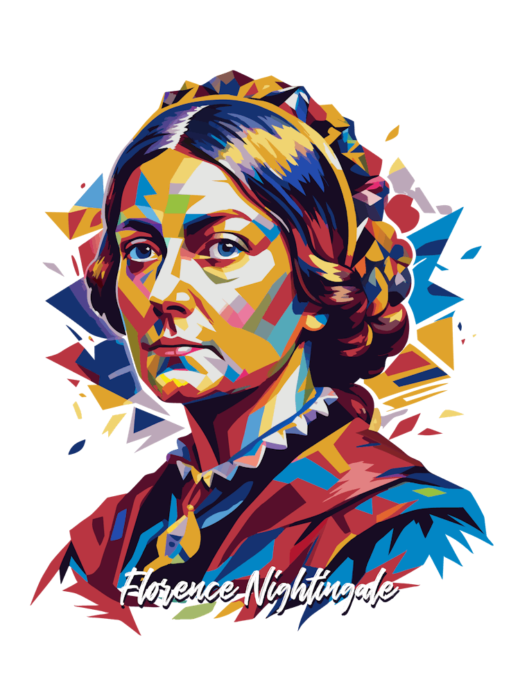 Florence Nightingale 01 Portrait WPAP Pop Art
