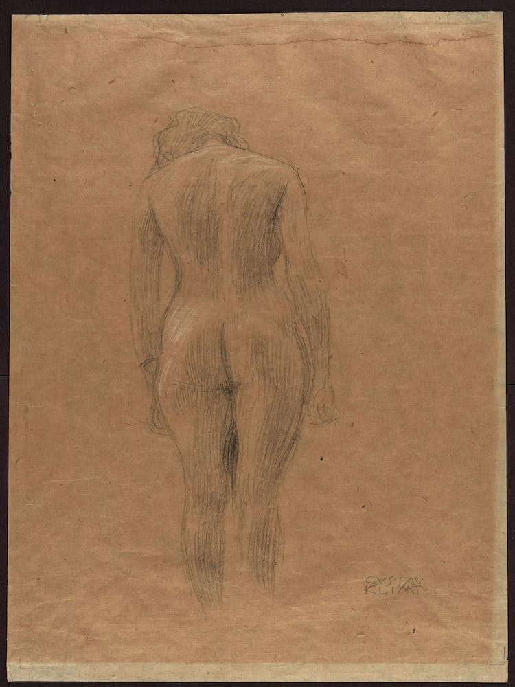 Standing Female Nude From The Back, Gustav Klimt