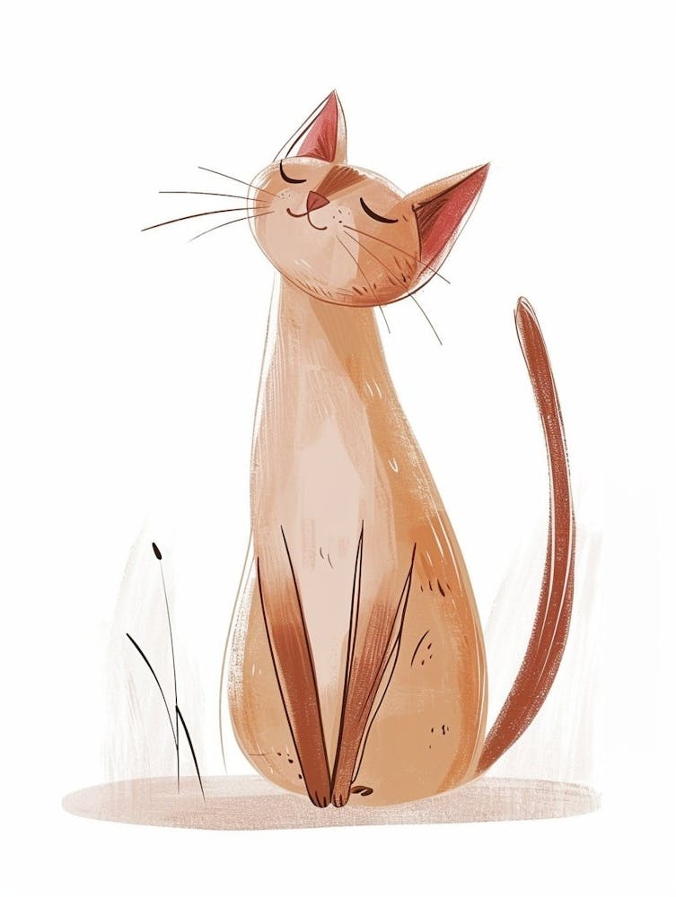 Oriental Shorthair Cat Clipart Illustration 1