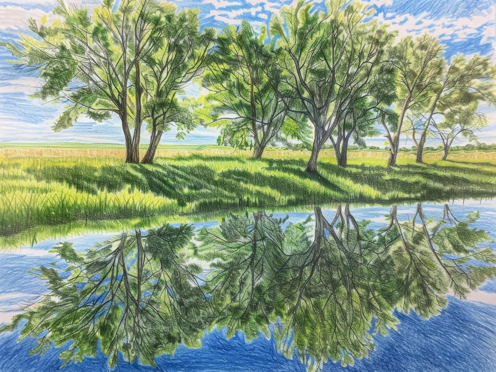 Trees Reflected In A Pond