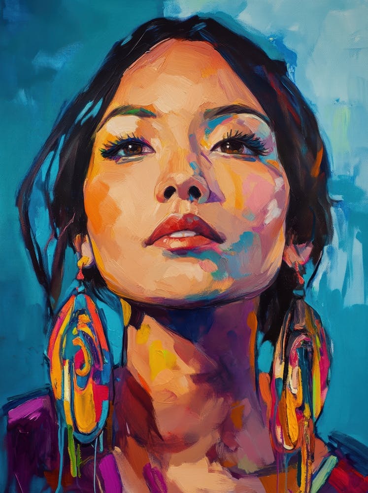 Woman With Colorful Earrings