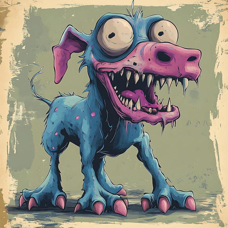 Vintage 80s Nightmarish Dog 13
