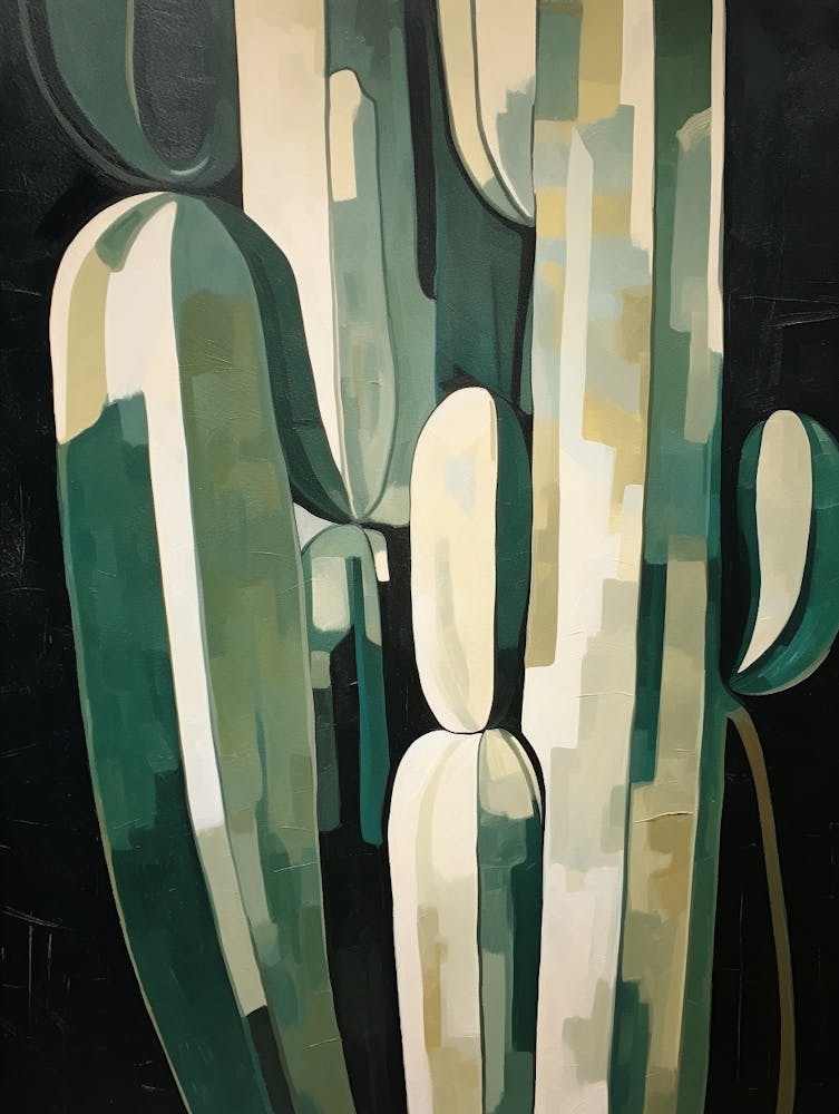 Modern Abstract Cactus Painting Trichocereus Cactus 1