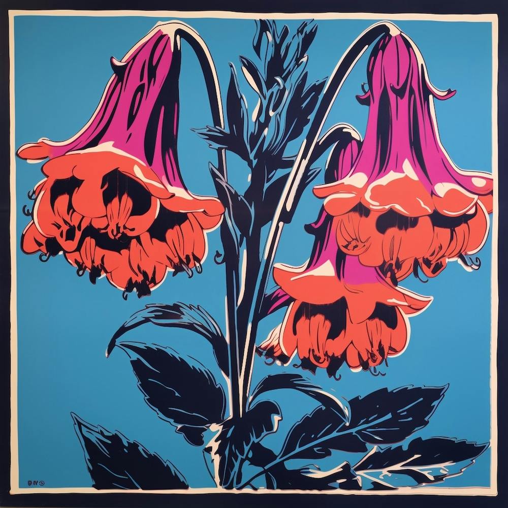 Bluebell 4 Pop Art Illustration Square