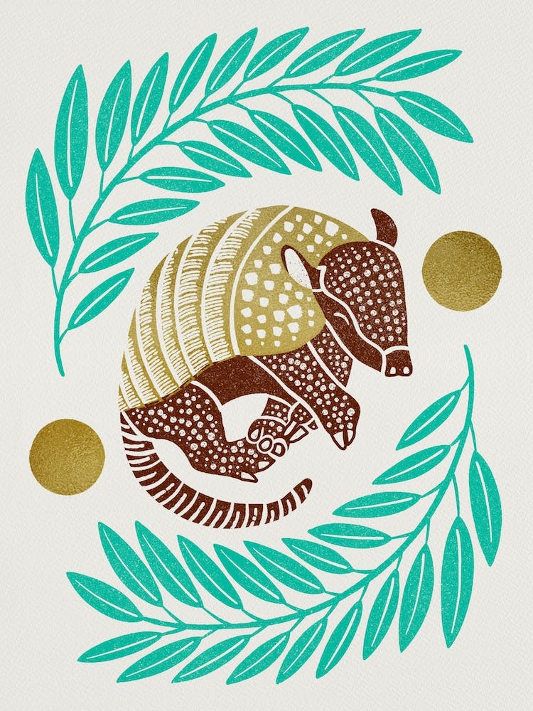 Armadillo   Turquoise And Gold