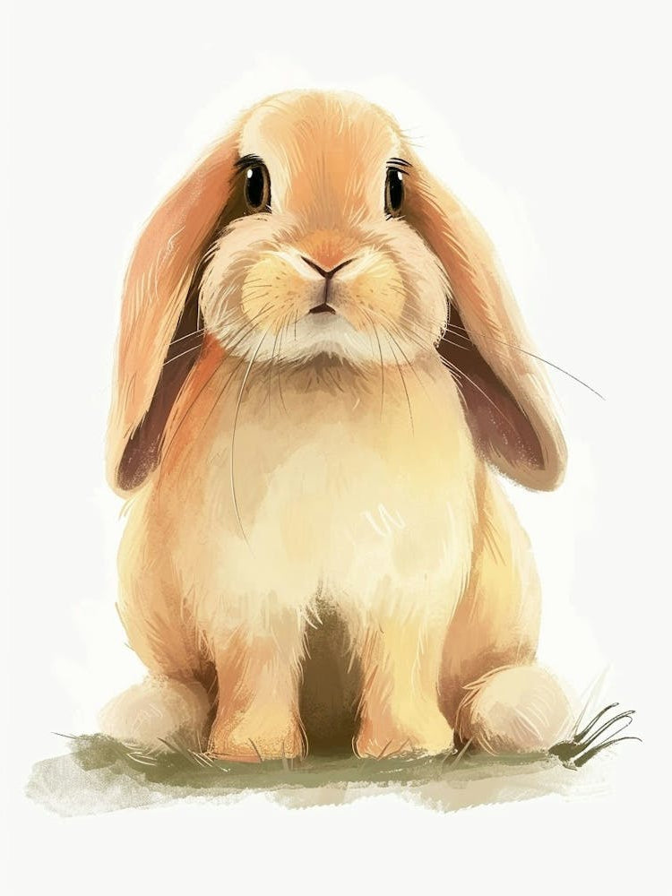 Holland Lop  Rabbit Kids Illustration 1