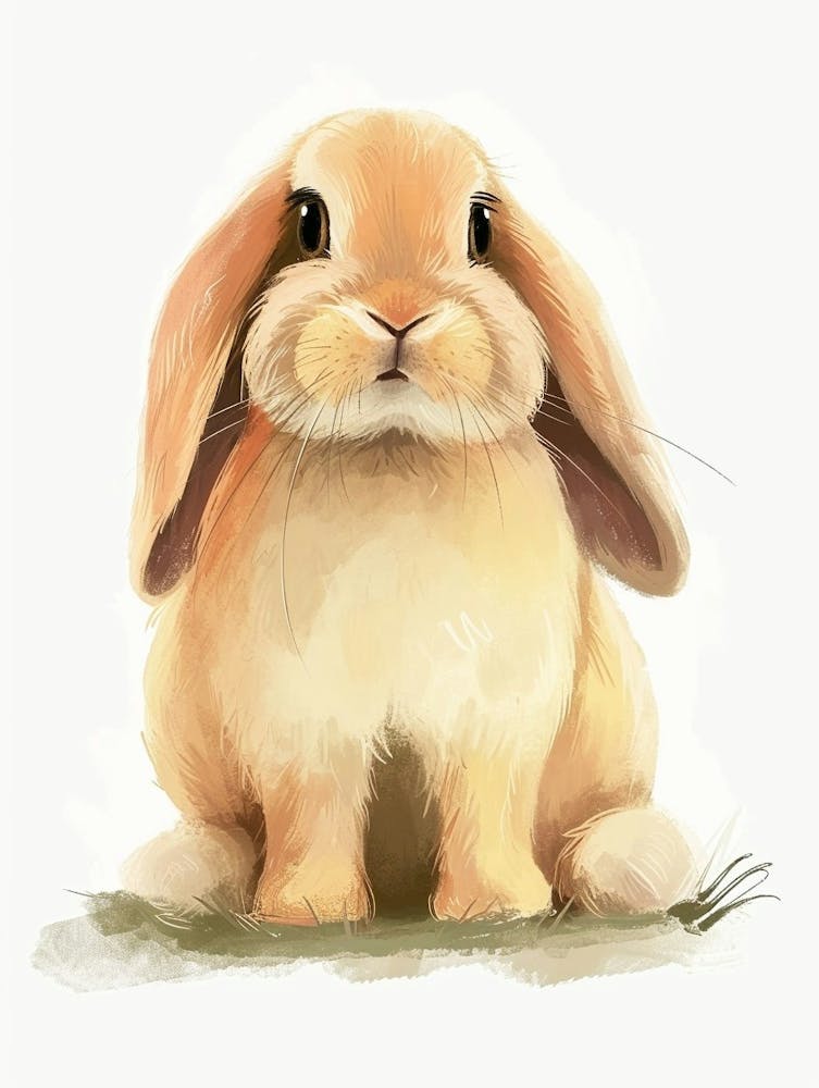 Holland Lop  Rabbit Kids Illustration 1