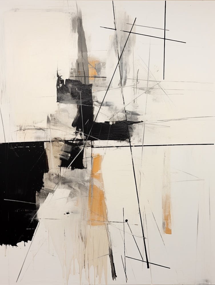 Peinture Abstraite Noire Et Blanche 3