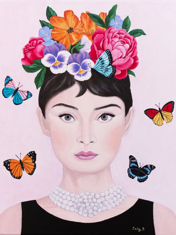 Audrey Hepburn With Butterflies