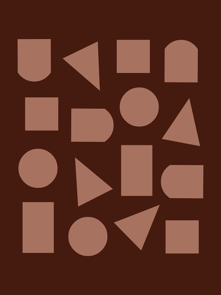 Geometric Shapes Abstract Brown Mocha