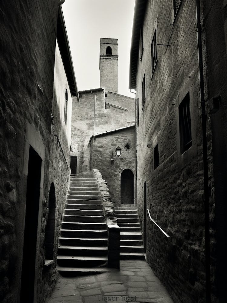 Volterra, Italien, Schwarz-Weiß-Analogfotografie 4