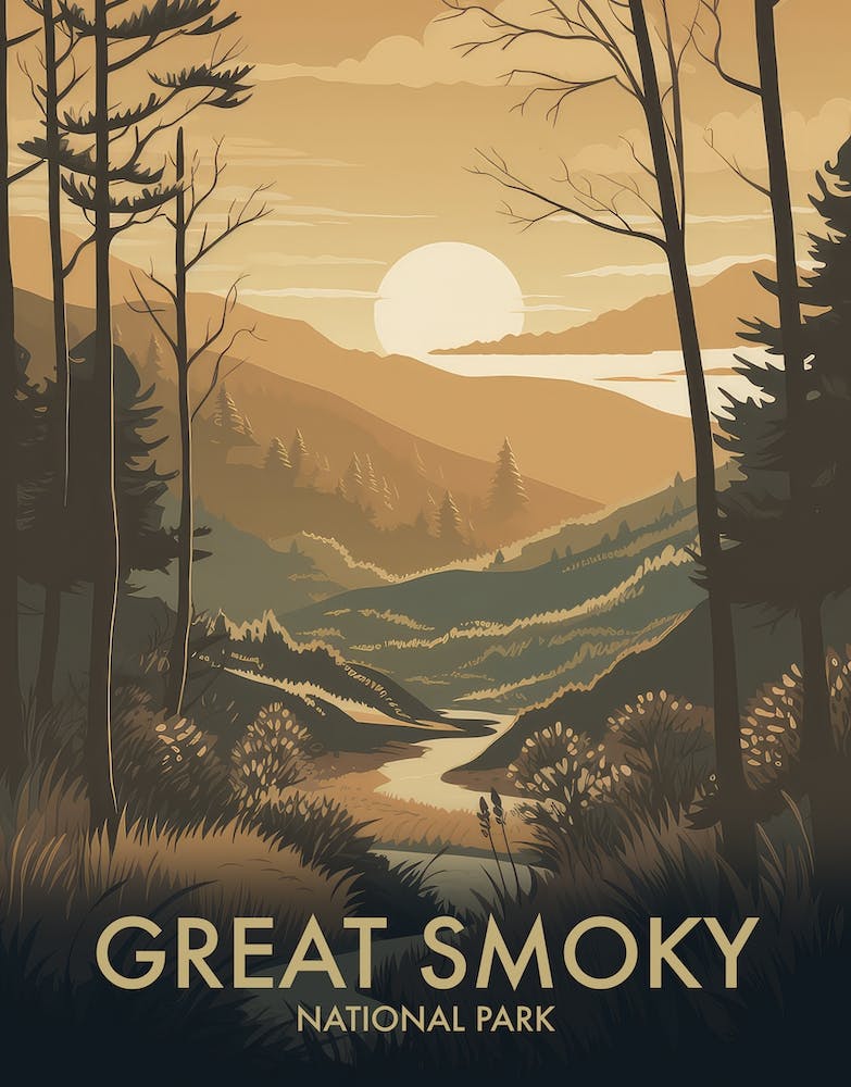 Great Smoky National Park Vintage Travel Poster 18