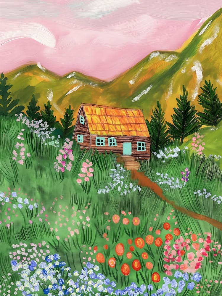 A Cute Cottage in a Meadow