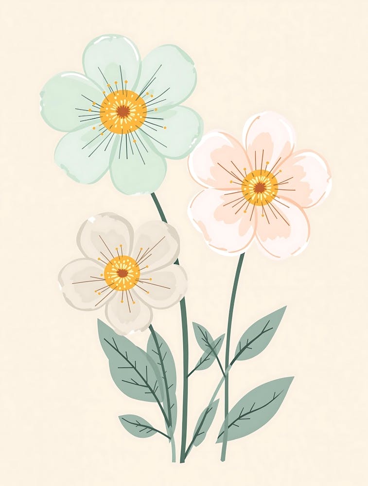 Dreamy Watercolor Petals in Subtle Tones