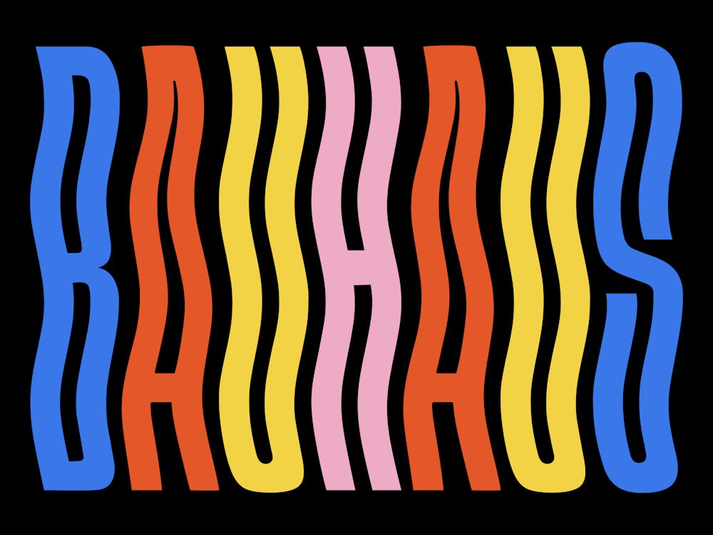 Bauhaus wavy cool colorful Type design 1