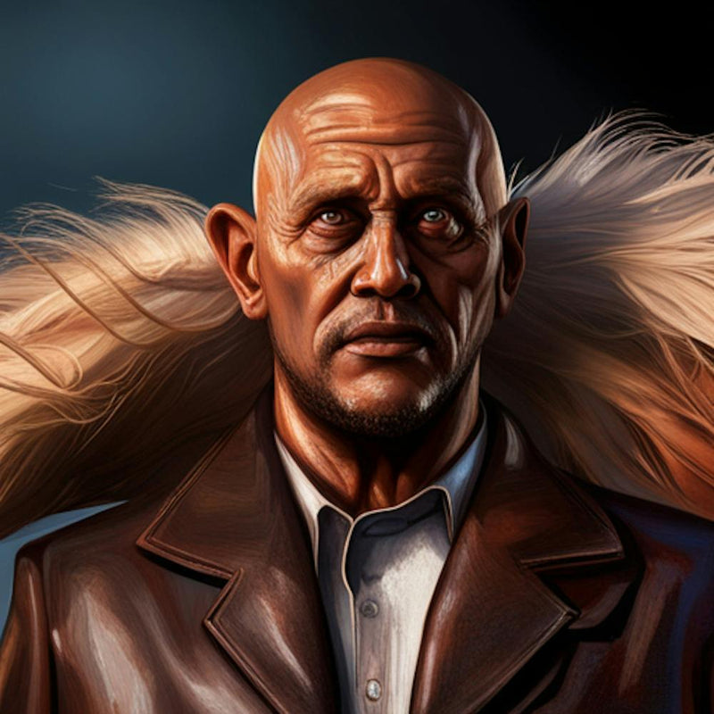 Bald Man With Feathers