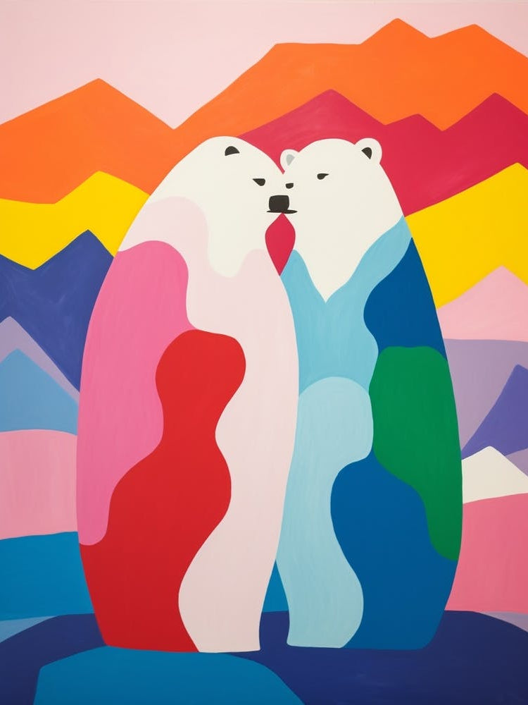 Colourful Kids Animal Art Polar Bear 4