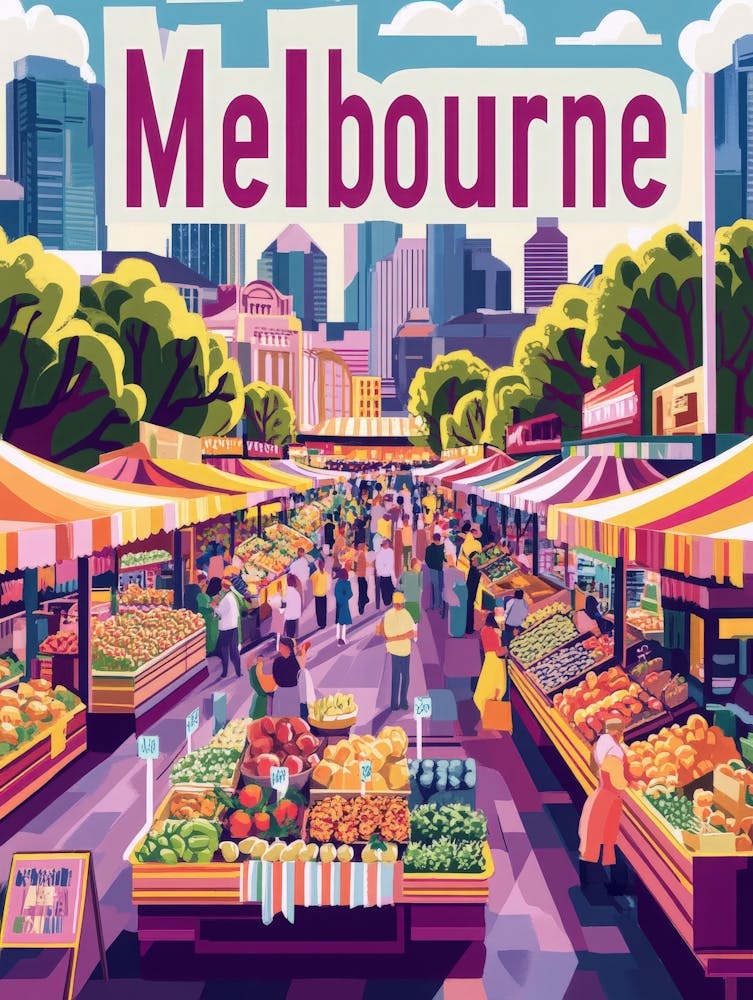 Aihrgdesign Ein Von Den 1970er Jahren Inspiriertes Reiseposter Für Melbourne 3