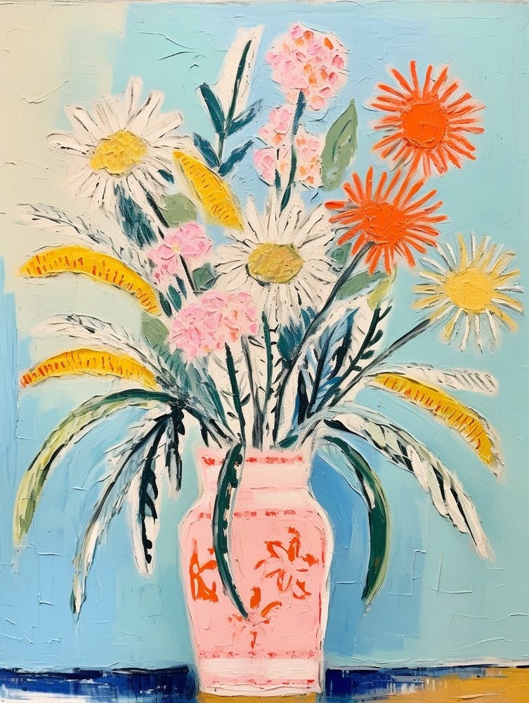 Flower Painting Fauvist Style Edelweiss 2