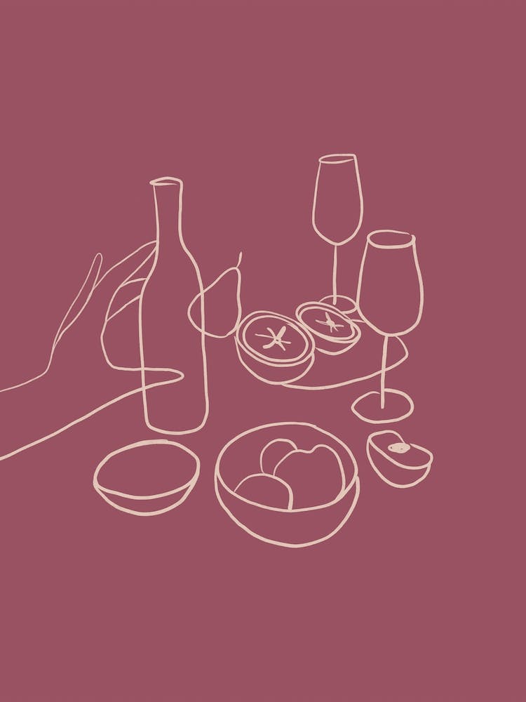 Dinner Party One Line Dining Room