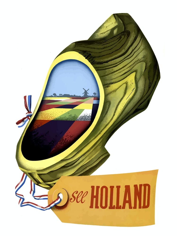 Holland, Land In Traditional Wooden Clog