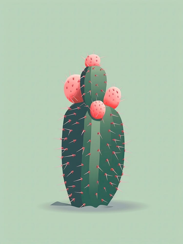 Prickly Pear Cactus Illustration 6