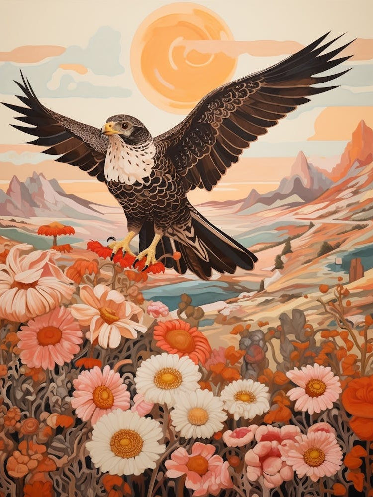 Falcon 1 Detailed Bird Painting