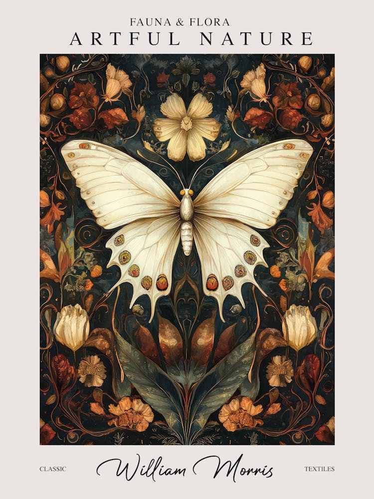 William Morris Butterfly White Fall Autumn Exhibition
