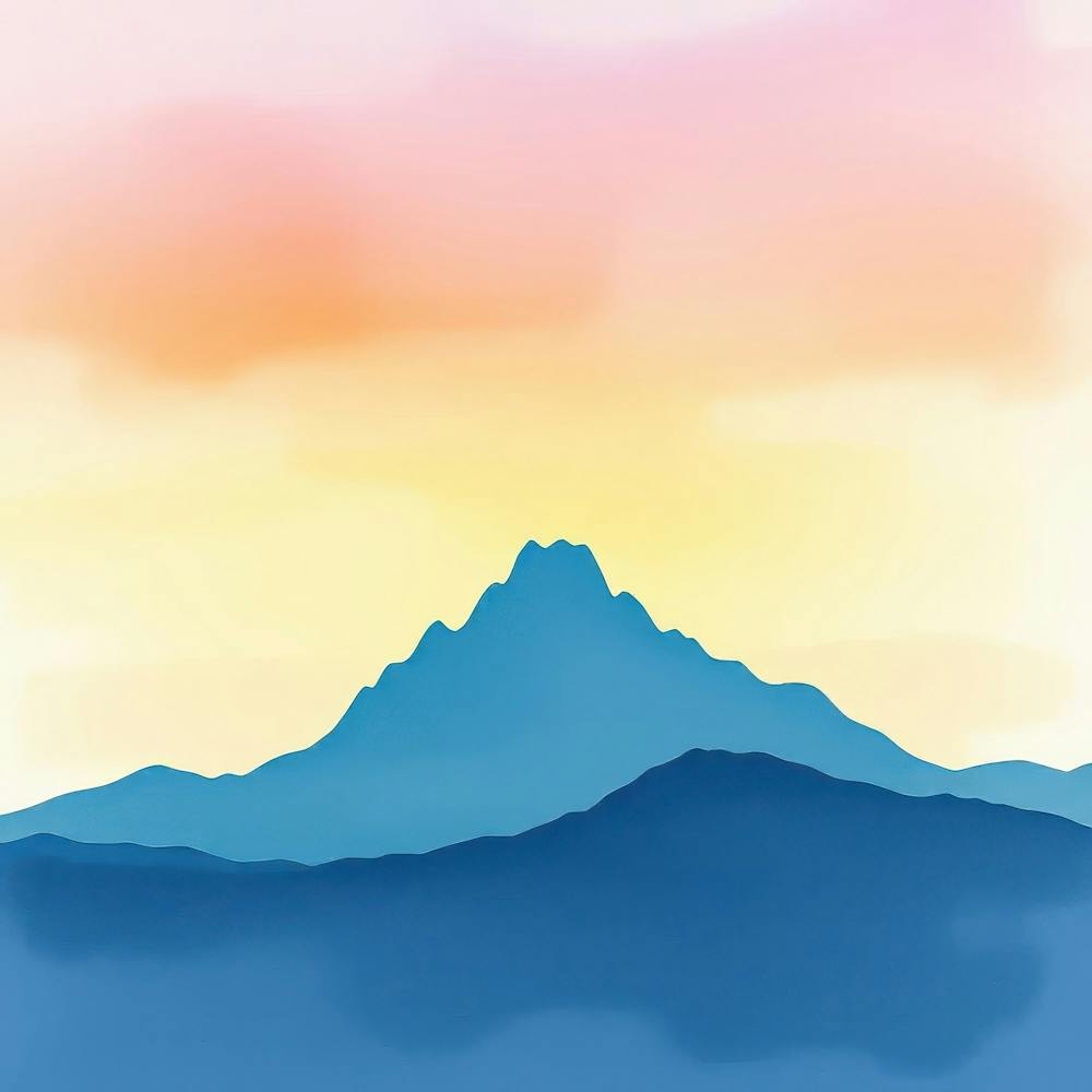 Mountain Range At Sunset 1