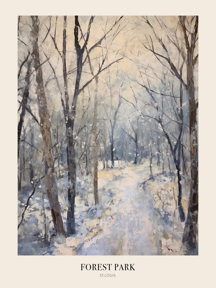 Winter City Park Poster Forest Park St Louis 4