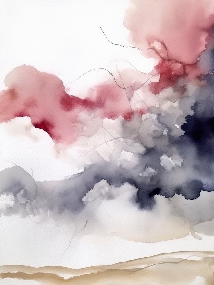 Aquarell Abstrakt Rosenrosa 4