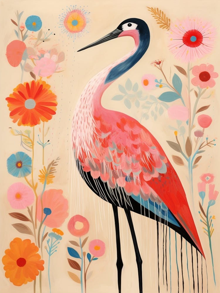 Pink Scandi Crane 3