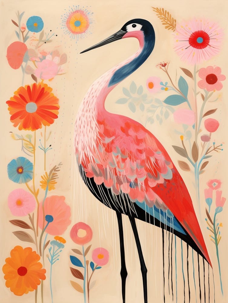 Pink Scandi Crane 3
