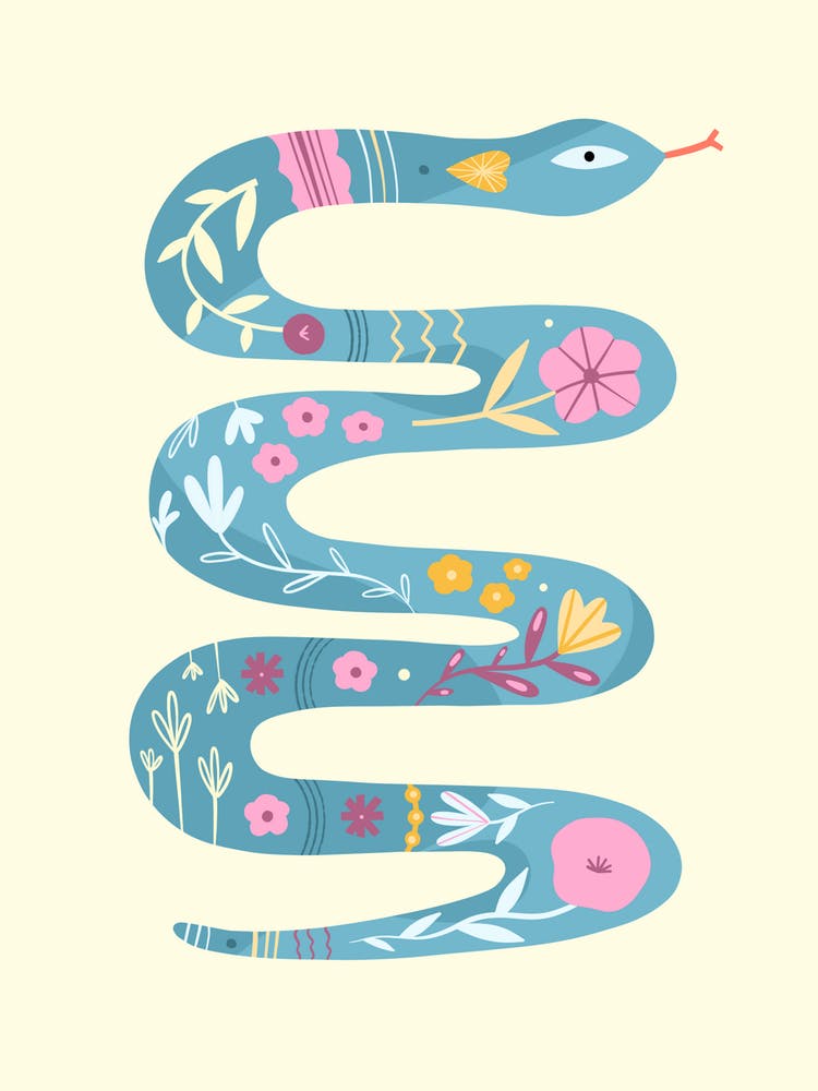 Snake With Flowers