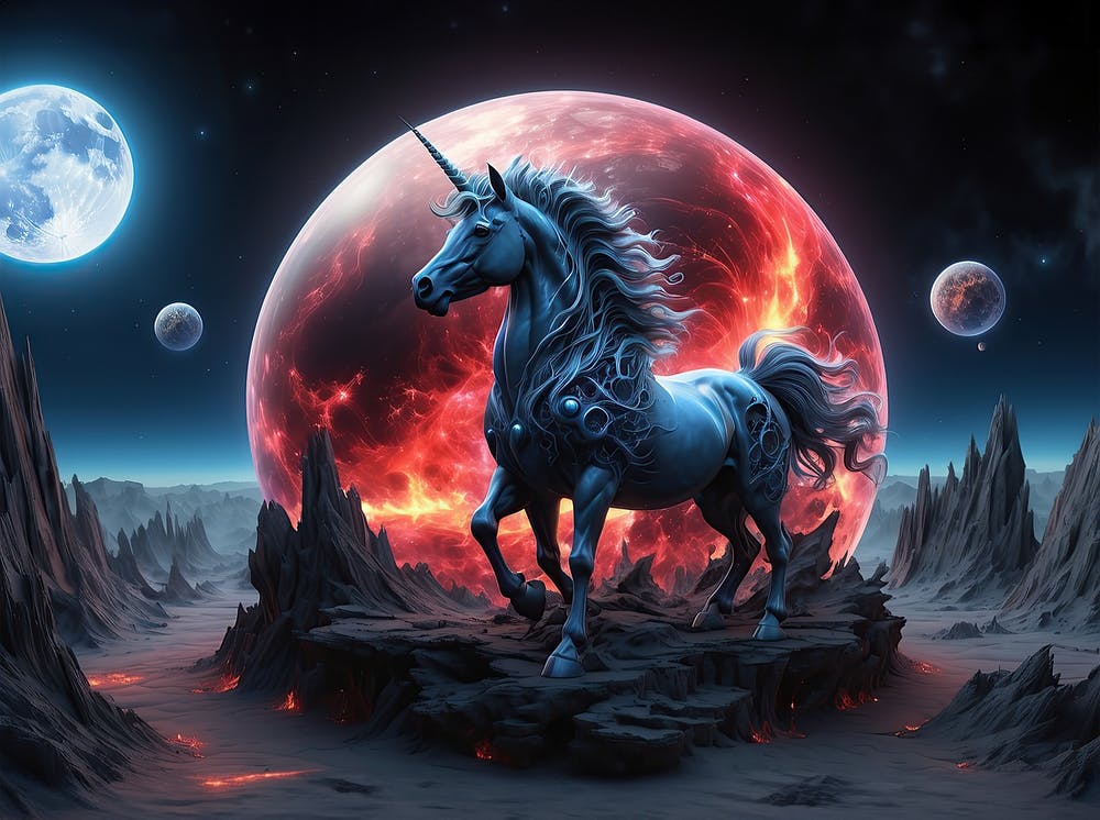 Unicorn on Alien Planet