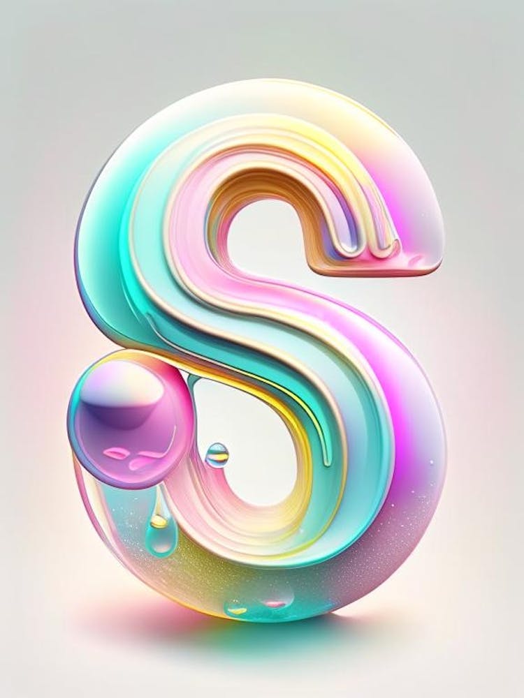 S, Alphabet Rainbow Bubble 4
