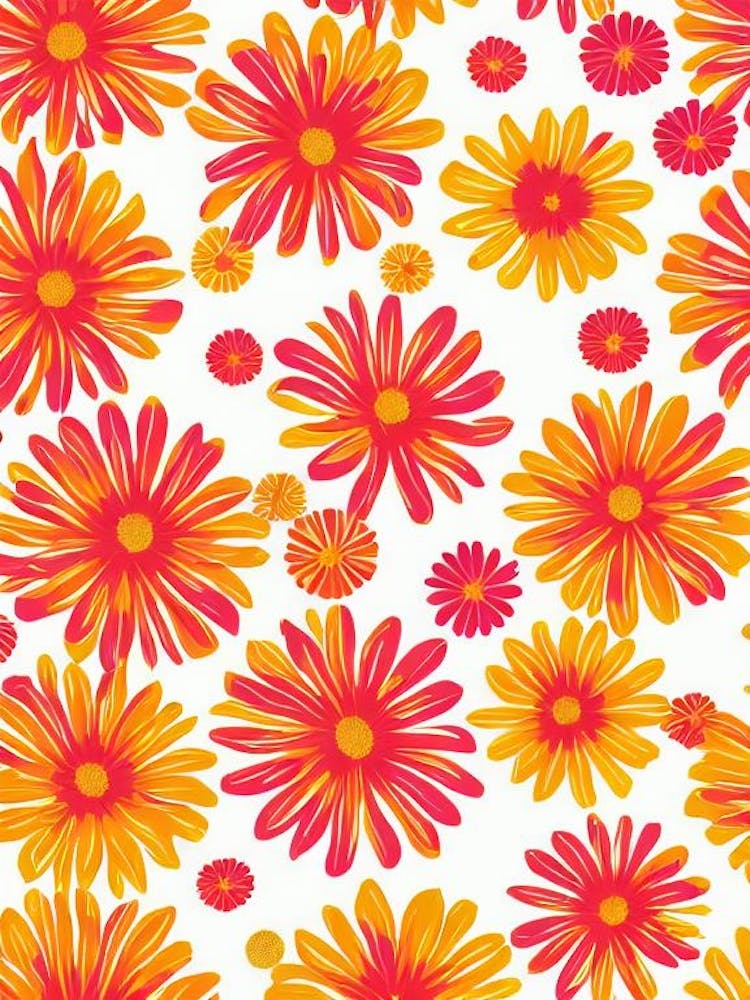 Aster Floral Print Retro Pattern1 Flower