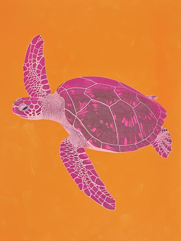 Pink Sea Turtle